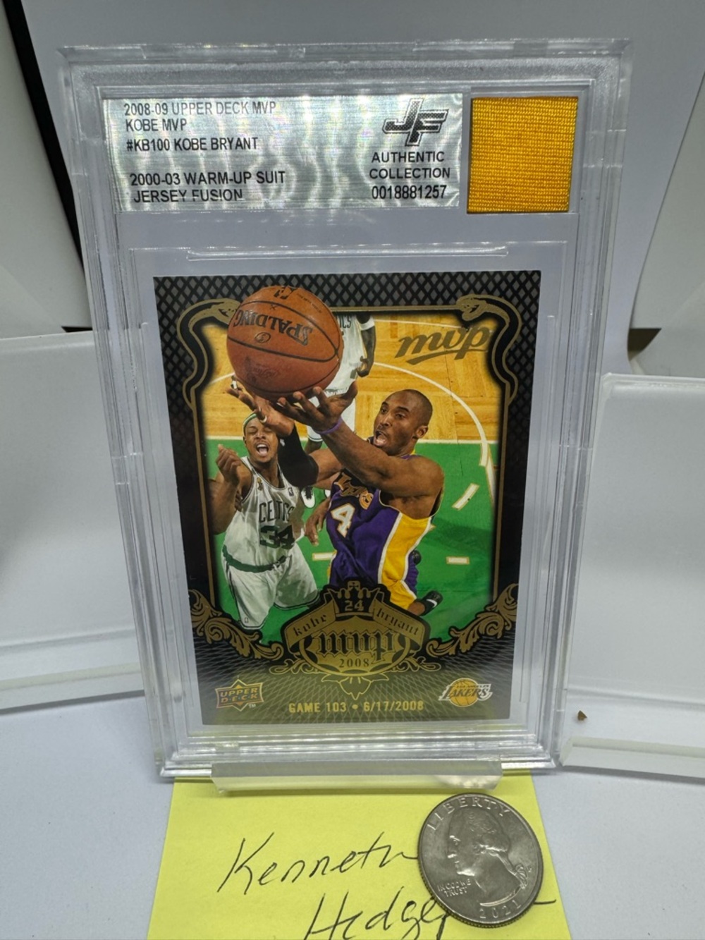 Kobe Bryant Trading Card with Yellow Jersey Swatch - Authentic Collection